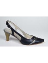 escarpin marine en cuir